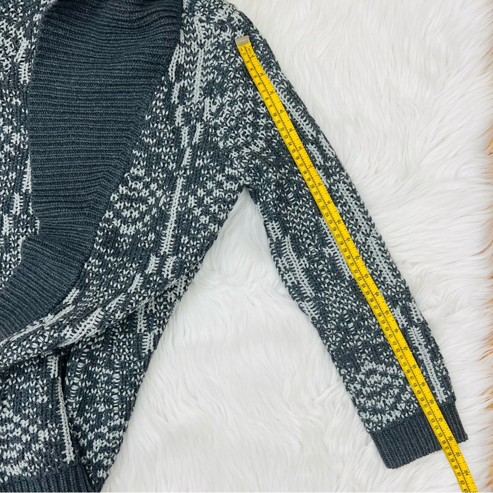 NWT! Talbots Mid Length Wool Blend Chunky Knit Geometric Gray Metallic Thread - Picture 11 of 12